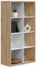 Dmora - Buchhandlung Sacramento, Umschaltbares Bücherregal mit 8 Fächern, Multipositions-TV-Ständer, cm 72x33h137, Asteffekt Eiche und Weiß Bild 2