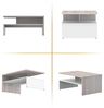 RICOO Kleiner Tisch 90 x 60 x 42 cm Holz Weiß und Eiche Hellbraun Beige WM080-W-EP, Fernseher TV Wohnzimmertisch Couchtisch mit Stauraum Bild 5