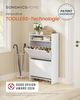 SONGMICS Home Schuhschrank 2 Klappen, superschnelle werkzeuglose Montage, Toolless-Technologie, Schuhkipper schmal, Schuhaufbewahrung, Trennwand verstellbar, modern, schneeweiß LBC228WE01 Bild 3