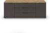 Rauch Möbel Flipp, Kommode für Schlafzimmer, Kinderzimmer, Wohnzimmer, Flur, Garderobe, 2-türig, 3 Schubladen, mit Softclose-Funktion, Farbe Eiche Artisan, Holz/Graphit, Schwarz, Breite 160 cm Bild 5