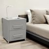 osoltus Metall Schrank Schublade Nachttisch Nachtschrank 40 x 30 x 46 cm Grau Bild 2