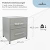 osoltus Metall Schrank Schublade Nachttisch Nachtschrank 40 x 30 x 46 cm Grau Bild 3