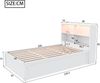Ball & Cast Einzelbett (90x200 cm) mit Hydraulisch Stauraum, Sofabett mit Mehrfachsteckdose und Lichtleiste, Einfach & Zeitsparend Montierbar, Weiß Bild 2
