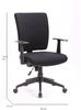 Dmora - Stuhl mit Rädern Palmerston, Chefsessel mit Armlehnen, ergonomischer Bürositz, 61x65h98/108 cm, Schwarz Bild 3