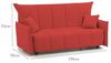 Talamo Italia - 3-Sitzer Schlafsofa Allyson, Sofa mit Trolley-Öffnung aus gepolstertem Stoff, Standardarmlehnen, 100% Made in Italy, 190 x 90 x 85 cm, Rot Bild 2
