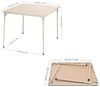 FurnitureR Klapptisch, klappbarer Campingtisch aus Metall/PVC, klappbarer Balkontisch, Gartentisch für Picknick, Camping und Outdoor Strand, 86 x 86 x 71 cm, Kamel Bild 2