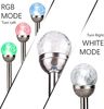Haushalt International LED Solarleuchten 4er Set – Crackle-Glas – Umschaltbar Weiß & Farbe – Gartenleuchten Solarbetrieben – Außenbeleuchtung Deko Bild 2