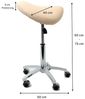 Duke-Handel Drehhocker Sattelhocker, Arbeitshocker, Bürohocker mit Metallfuß (1 St, Rollhocker mit oder ohne Fußring), stufenlosen Höhenverstellung von 50 bis 73cm, Belastbarkeit ca. 230 kg Bild 2