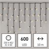 EMOS LED-Eisregen Lichterkette, 10m Weihnachtslichterkette + 5m Zuleitung, 600 LEDs, 8 Lichtmodi, Netzteil, IP44 für Innen und Außen, Warmweiß Bild 3