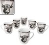 MamboCat Becher Toro 6x Kaffeebecher 280ml Porzellan-Tassen 6 Pers Alm Kuh Landhaus, Porzellan Bild 2
