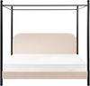 Himmelbett Bouclé DANNEMOIS 180 x 200 cm Beige Bild 5
