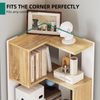 YITAHOME Bücherregal, 6 Etagen Eckregal, L-förmiges Regal, deko Wohnzimmer Schlafzimmer Arbeitszimmer, Regaleinheit, 23.3''L x 15.2''W x 62.8 ''H, weiß & Eiche Bild 3