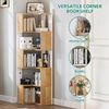 YITAHOME Bücherregal, 6 Etagen Eckregal, L-förmiges Regal, deko Wohnzimmer Schlafzimmer Arbeitszimmer, Regaleinheit, 23.3''L x 15.2''W x 62.8 ''H, weiß & Eiche Bild 4