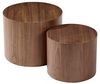 Set of 2 Nesting Round End Tables, Modern Walnut Veneer Cylinder Side Tables, Stackable Accent Coffee Tables for Living Room, Bedroom, Small Space Bild 4