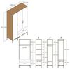 Dmora Kleiderschrank 3 Türen Shaula 120x47,5 cm Braun 2 Regale Bild 2