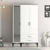 Dmora Kleiderschrank 3 Türen Shaula 120x47,5 cm Braun 2 Regale Bild 5