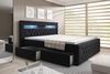 Boxspringbett Sera mit LED und Stauraum (4 Schubladen) 140x200 Schwarz H3 (70-100kg) Bild 4