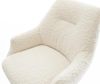 Barstuhl Alja-Flex Teddystoff Beige Drehfuß höhenverstellbar Metall Weiß Taschenfederkern Bild 5