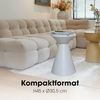 MICA Decorations Jim Beistelltisch – Beistelltisch Rund H45 x Ø31 cm – Wohnzimmer Tisch oder Nachttisch – Eisentisch – Industrieller Stil – Beige Bild 4