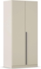 rauch Kleiderschrank Alba, Drehtürenschrank, Garderobenschrank, 2-türig, mit 1 Kleiderstange und 1 Einlegeboden, Farbe Champagner, Beige, Griffstange Grau metallic, Schwarz, 91x197x56cm