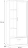 Forte MOKKARO Vitrine R 85, Vitrinenschrank mit Glastür, Regalböden und Schublade, Holzwerkstoff, Mauvella Eiche Dekor/Schwarz, 84,7 cm breit, 190,5 cm hoch, 42 cm tief Bild 2