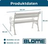 Blome 'Linderhof' Gartenbank, 2-Sitzer, Kunststoff Weiß, 85 x 60 x 115 cm Bild 5