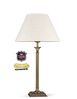 Helios Leuchten Tischleuchte Schreibtischlampe Messing antik Stoffschirm Leinen, Nachttischlampe Leselampe, echtes Messing Handarbeit Bild 2