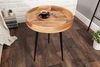 Eleganter Mangoholz Beistelltisch ARTE natural 45cm schwarze Metallbeine Bild 4