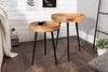 Eleganter Mangoholz Beistelltisch ARTE natural 45cm schwarze Metallbeine Bild 5