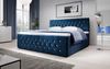 Boxspringbett Paradise mit LED, USB und Füßen 140x200 Blau H2 Bild 2