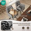COLAMY Drehbare Esszimmerstühle 4er Set mit Armlehnen, Drehbare Polsterstühle für Küche & Esszimmer aus weichem Florstoff mit Metallgestell und Rückenlehne, für Esszimmer, Küche, Büro,Grau Bild 5