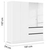 Rauch Möbel Costa, Kleiderschrank für Schlafzimmer, Kinderzimmer, Babyzimmer, Garderobe, 4-türig, Spiegel, 2 Schubladen, Push-to-Open, Zubehör Premium, Farbe Weiß, Breite 181 cm Bild 3