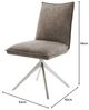 Drehstuhl Lelio-Flex Mikrofaser Taupe Vintage Kreuzgestell breit Edelstahl 360° drehbar Wippfunktion Taschenfederkern Bild 2