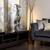Windhund Skulptur Hundestatue Aluminium silbern Design Dog Bild 3