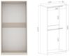 Marmex Möbel TRES SET 12C Kleiderschrank mit Schubladen ohne Türen, modularer Einbauschrank, laminierte Spanplatte, graubeige cashmere, 100x206x51 cm Bild 2