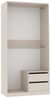 Marmex Möbel TRES SET 12C Kleiderschrank mit Schubladen ohne Türen, modularer Einbauschrank, laminierte Spanplatte, graubeige cashmere, 100x206x51 cm Bild 4