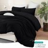 Utopia Bedding Bettbezug-Set mit Kissenbezügen – 3-teiliges Bettbezug-Set mit Reißverschluss – 1 Bettbezug mit 2 Kissenbezügen – Weiches, gebürstetes Mikrofaser (Queen, Schwarz) Bild 3