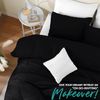 Utopia Bedding Bettbezug-Set mit Kissenbezügen – 3-teiliges Bettbezug-Set mit Reißverschluss – 1 Bettbezug mit 2 Kissenbezügen – Weiches, gebürstetes Mikrofaser (Queen, Schwarz) Bild 4