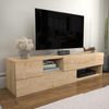 Hanah Home Stylish Oak TV Stand, 160 x 37.7 x 40 cm | 100% Melamine Coated Particle Board, 18 mm Thick | Perfect for Cabin/Lodge Decor, Durable & Elegant Bild 3