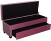 DRW Schuhständer für Bett aus Holz und Stoff in Rosa 120 x 43 x 45 cm, bunt, estandar Bild 5