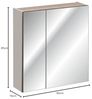 Spiegelschrank 60cm PUEBLA-56-TAUPE in taupe mit Vintage Oak Nb, B/H/T ca. 60/65/16 cm Bild 3