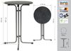 MFG Stehtisch Bistrotisch Ø 70cm schiefer wetterfest klappbar Partytisch robust Bild 2
