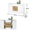 Sideboard SARI Kommode weiß hochglanz und Artisan Eiche Bild 3