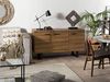 'Timber' Sideboard mit 3 Türen, 79 x 42 x 140 cm, Dunkler Holzfarbton Bild 2