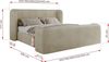 Polsterbett mit Lattenrost, Doppelbett für Schlafzimmer, Gepolstertes Kopfteil - EMORA CLASSIC DUO - 160 x 200 cm - Beige Velours Bild 2