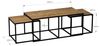 Hanah Home Modern Extendable Coffee Table with 2 Side Tables, Oak & Black, 120 x 60 x 50 cm | 100% Melamine Coated, Metal Frame, Additional Storage | Stylish & Functional Bild 2