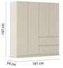 rauch Drehtürenschrank Kleiderschrank Schrank Garderobe COSTA in den Breiten 91/136/181 cm (in 3 Ausstattungen BASIC/CLASSIC/PREMIUM) viel Platz, grifflose Front und Push-to-Open Funktion MADE IN GERMANY Bild 3