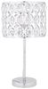 'Tenna' Tischlampe Silber Metall 53 cm Schirm mit Kristallen aus Acrylglas Kabel mit Schalter Moderner Glamouröser Stil Bild 1