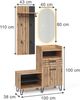 Garderobe Amber Eiche Wotan 100 x 100 cm 3 Teile Vicco Bild 2