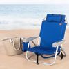AKTIVE Strandstuhl, klappbar, Höhe XXL, 50 x 53 x 78 cm, 5 Positionen, Blau, Traglast 110 kg, inkl. gepolstertem Kissen, Tragegriffe, Taschen, Thermotasche, Polyestergewebe (62353) Bild 2